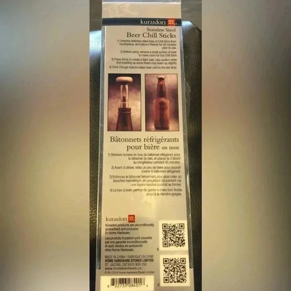 2pk Stainless Steel Ice Cold Beer & Soda Bottle Cooler Chill Sticks New - Picture 2 of 8